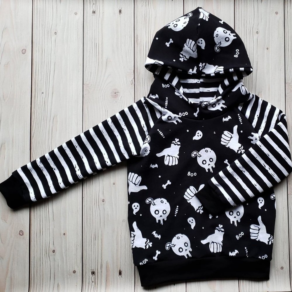 NEW! Black + White "Thumbs Up" Hoodie - 2T/3T